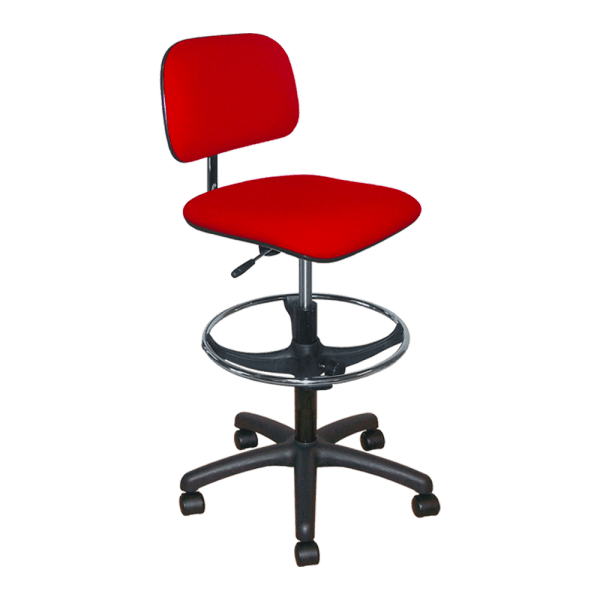 Chaise de caisse ergonomique en tissu ajustable rouge de chez Navailles