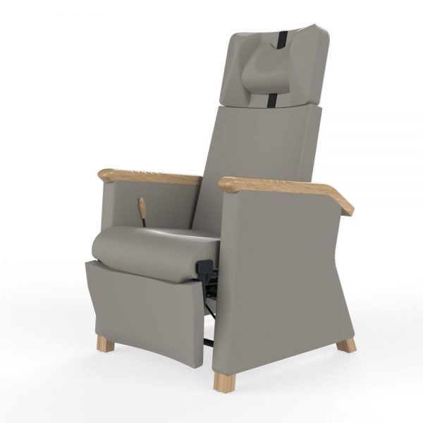 Fauteuil médical de repos Gaia Bois Lounge de trois quart Navailles