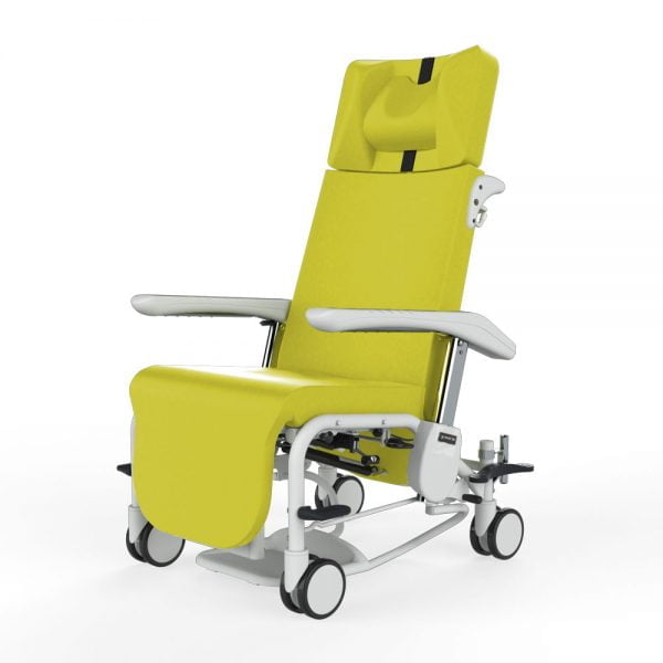 Fauteuil médical de TRANSFERT Astree sur roulettes de trois quart Navailles