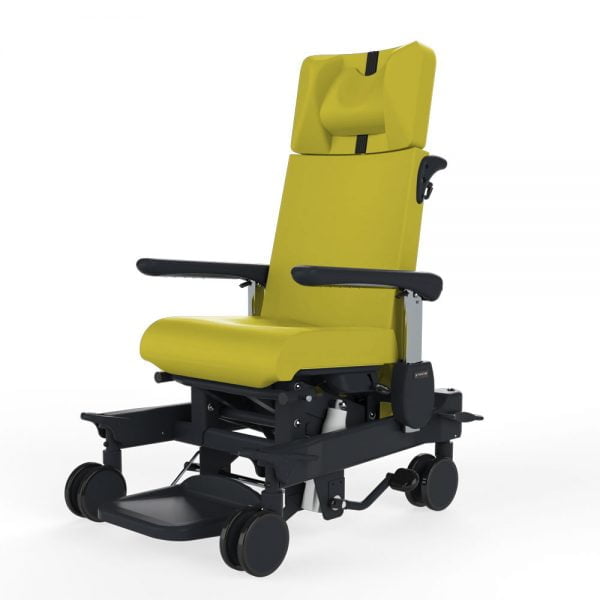 Fauteuil médical de transfert Iris sur roulettes de trois quart Navailles