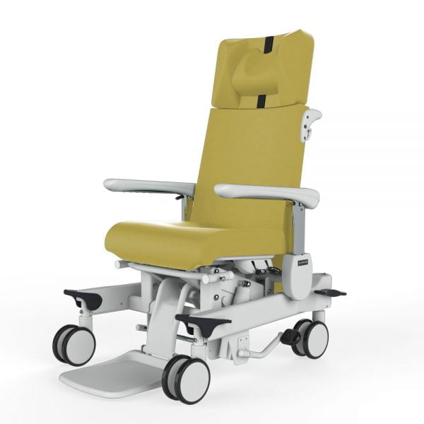 Fauteuil médical de transfert Rhéa sur roulettes de trois quart Navailles