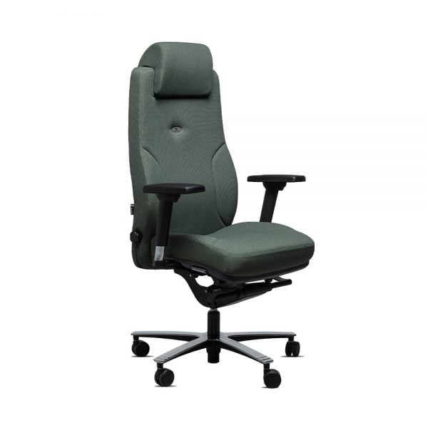 Siège de bureau ergonomique Lead Ernest en tissu gris vert