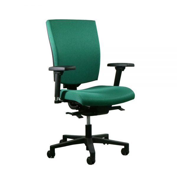 siège de bureau ergonomique de trois quart lucky louis vert