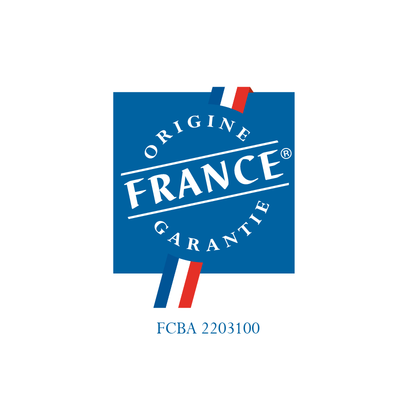 Logo de la Certification Origine France Garantie obtenu par la Manufacture Navailles pour sa gamme de fauteuil Médical