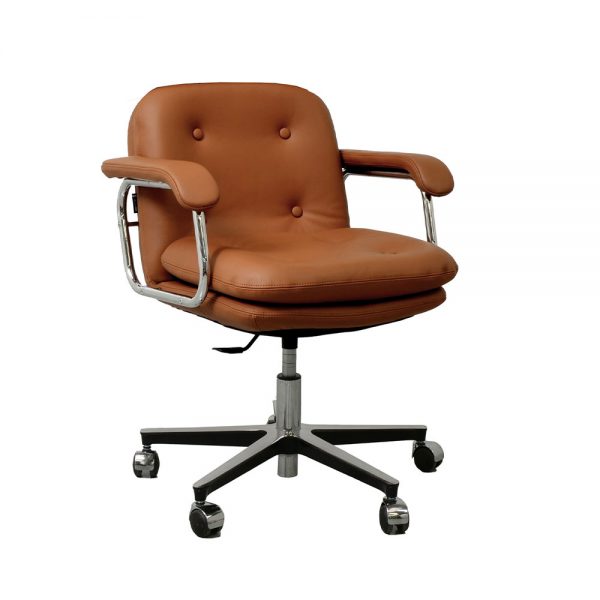 fauteuil de bureau vintage petit dossier sur roulette